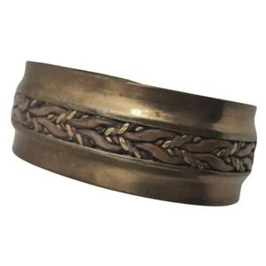 Vintage Brass and Copper Open Cuff Unisex Bracelet